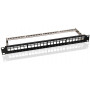 Microconnect PP-027 24-porttinen Cat6 UTP -patch-paneeli, 1U rack-asennus, musta
