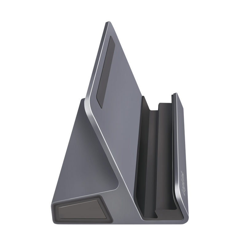 LogiLink UA0408 USB-C-telakka tablettitelineellä, HDMI 4K@60Hz, 100W PD, Gigabit Ethernet, hopea