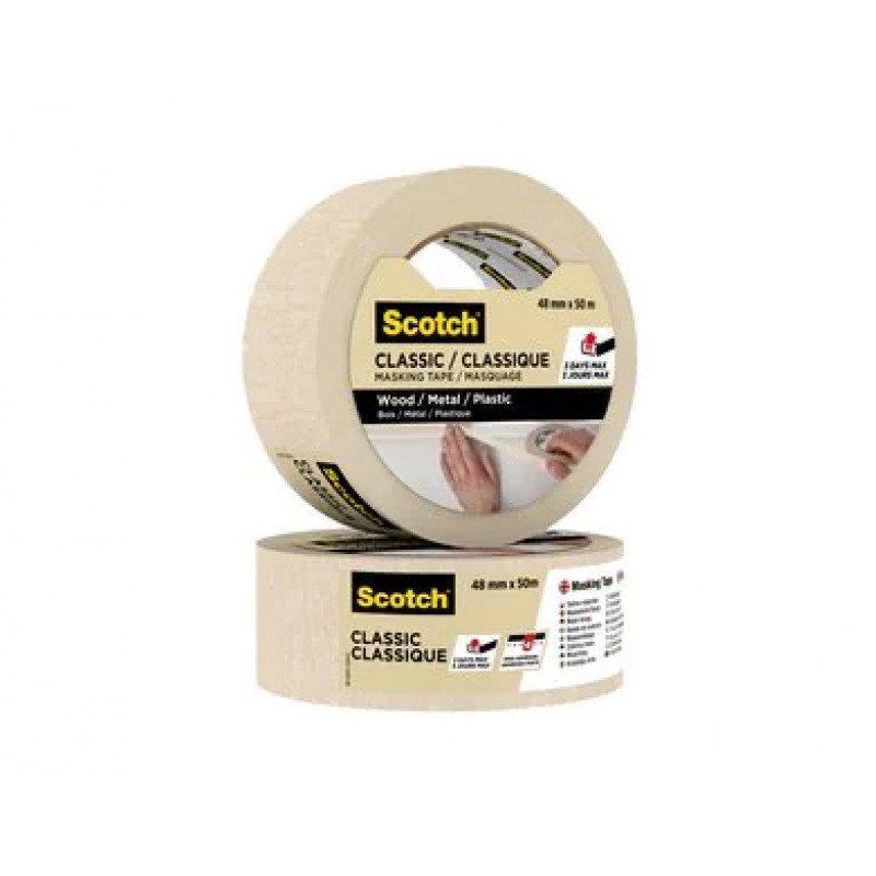 3M Classic 2000 maalarinteippi, beige, 48 mm x 50 m, PEFC-sertifioitu (CLASSIC-4850 PEFC)