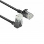 ACT DC4901 1 m CAT6A U/UTP LSZH Slimline -verkkokaapeli, musta, RJ45 90° kulma suoraan