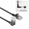 ACT DC4901 1 m CAT6A U/UTP LSZH Slimline -verkkokaapeli, musta, RJ45 90° kulma suoraan
