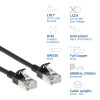 ACT 1,5 m LSZH S/FTP CAT7 Slimline -verkkokaapeli, snagless, musta (DF7951)