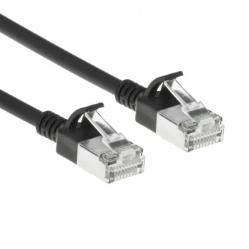 ACT musta 0,25 m LSZH S/FTP CAT7 Slimline -verkkokaapeli snagless RJ45-liittimillä (DF7952)