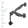 ACT AC8330 Office Solid Pro kaksoisnäyttövarsi, kaasujousi, tankoasennus, enintään 34"