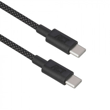 ACT USB 2.0 240W lataus-/datakaapeli USB-C - USB-C, musta, 1 m (AC3086)