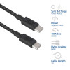 ACT USB 2.0 240W lataus-/datakaapeli USB-C - USB-C, musta, 1 m (AC3086)
