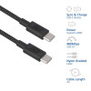 ACT USB 2.0 240W lataus-/datakaapeli USB-C - USB-C, musta, 2 m (AC3087)