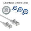 ACT harmaa 7 m LSZH S/FTP CAT6A Slimline snagless patch-kaapeli RJ45 (DB7007)