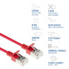 ACT punainen 0,15 m LSZH S/FTP CAT6A Slimline patch-kaapeli snagless RJ45-liittimillä (DB7530)