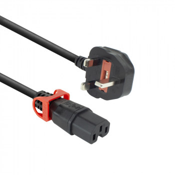 ACT virtakaapeli UK-pistoke - C15 IEC Lock+ musta 2 m, PC3884 (PL0082)