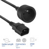 ACT virtakaapeli C14 IEC 60320 - tyyppi E -pistorasia (enimmäisvirta 10A) musta 0,6 m (AK5386)