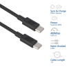 ACT USB 2.0 60W lataus-/datakaapeli USB-C - USB-C, musta, 1 metri (AC3082)