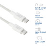 ACT USB 2.0 240W lataus-/datakaapeli USB-C - USB-C, valkoinen, 1 m (AC3084)