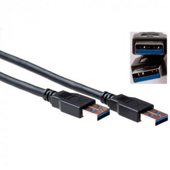 ACT SB3011 USB 2.0 Type-A uros - Type-A uros -kaapeli, 1 m, musta