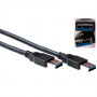 ACT SB3011 USB 2.0 Type-A uros - Type-A uros -kaapeli, 1 m, musta