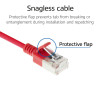ACT punainen 3 m LSZH S/FTP CAT6A Slimline patchkaapeli snagless RJ45 (DB7503)