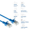 ACT sininen 5 m LSZH S/FTP CAT6A Slimline patchkaapeli lukituskielekkeellä RJ45 (DB7605)