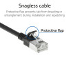 ACT musta 1 m LSZH S/FTP CAT6A Slimline patchkaapeli snagless RJ45-liittimillä (DB7901)