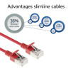 ACT punainen 10 m LSZH S/FTP CAT6A Slimline patchkaapeli RJ45-liittimillä (DB7510)