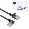 ACT DC1901 1m CAT6A U/UTP LSZH Slimline -verkkokaapeli, RJ45 90° kulma vasen suoraan, musta