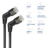 ACT DD1910 CAT6A U/FTP Slim -verkkokaapeli, 10m, musta, kulma 360° kääntyvä RJ45