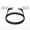 ACT DD1910 CAT6A U/FTP Slim -verkkokaapeli, 10m, musta, kulma 360° kääntyvä RJ45