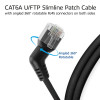 ACT DD1910 CAT6A U/FTP Slim -verkkokaapeli, 10m, musta, kulma 360° kääntyvä RJ45