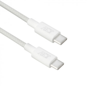 ACT USB 2.0 60W lataus-/datakaapeli USB-C - USB-C, valkoinen, 2 m (AC3081)