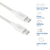 ACT USB 2.0 60W lataus-/datakaapeli USB-C - USB-C, valkoinen, 2 m (AC3081)