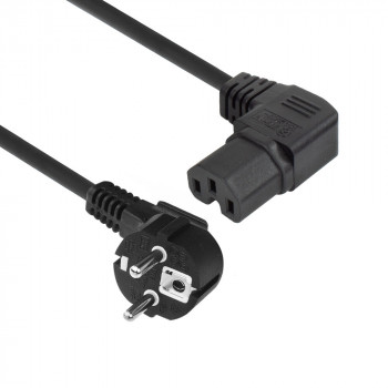 ACT AK5349 virtakaapeli Schuko CEE 7/7 -pistoke kulma IEC C15 -liitäntä kulma oikea 1 m musta