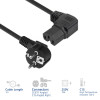 ACT AK5349 virtakaapeli Schuko CEE 7/7 -pistoke kulma IEC C15 -liitäntä kulma oikea 1 m musta