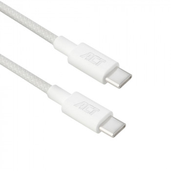 ACT USB 2.0 60W lataus-/datakaapeli USB-C - USB-C, valkoinen, 1 m (AC3080)