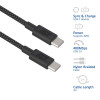ACT USB 2.0 60W lataus-/datakaapeli USB-C - USB-C, musta, 2 m (AC3083)