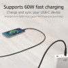 ACT USB 2.0 60W lataus-/datakaapeli USB-C - USB-C, musta, 2 m (AC3083)