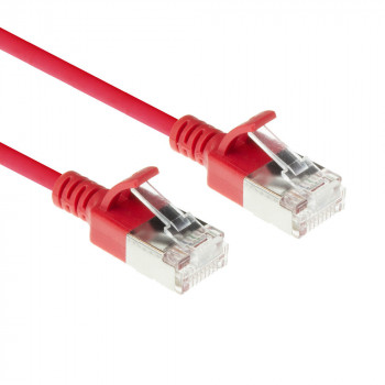ACT punainen 0,5 m LSZH S/FTP CAT6A Slimline Snagless -verkkokaapeli RJ45 (DB7500)