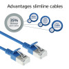 ACT sininen 0,25 m LSZH S/FTP CAT6A Slimline -verkkokaapeli RJ45-liittimillä, snagless (DB7652)
