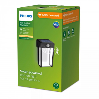 Philips Outdoor Solar Shroud seinävalaisin 2,3W päivänvalo- ja liiketunnistimella