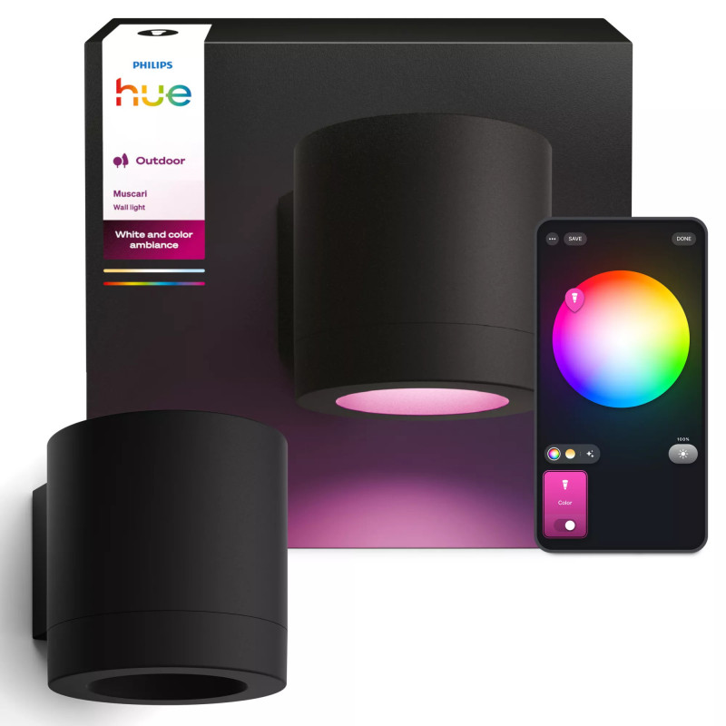 Philips Hue WACA Muscari pyöreä seinävalaisin musta