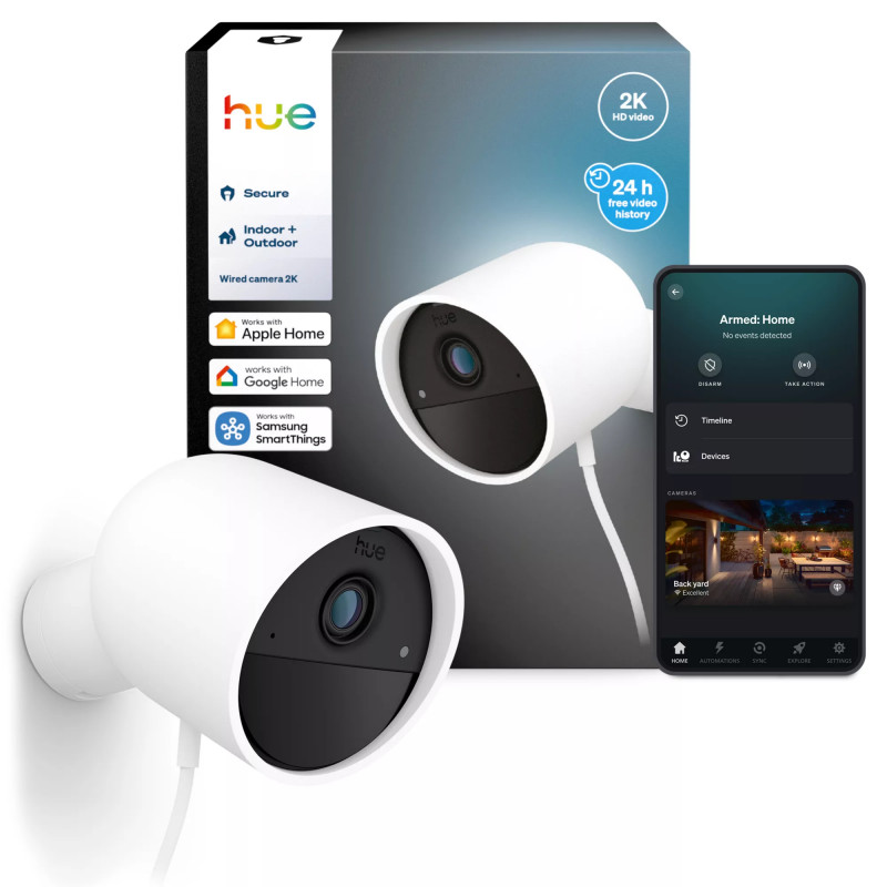 Philips Hue Secure johdollinen kamera 2K-videotarkkuus valkoinen