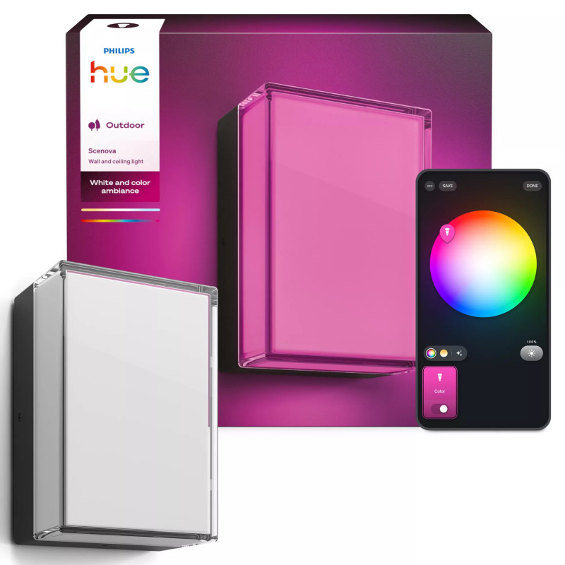 Philips Hue WACA Scenova suorakaiteen muotoinen seinävalaisin musta