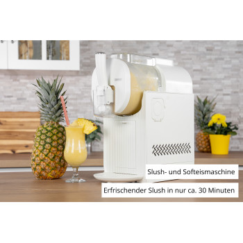 Unold 48965 Sofia 2-in-1 slush- ja pehmisjäätelökone, 1,5L, 150W, 5 ohjelmaa, musta