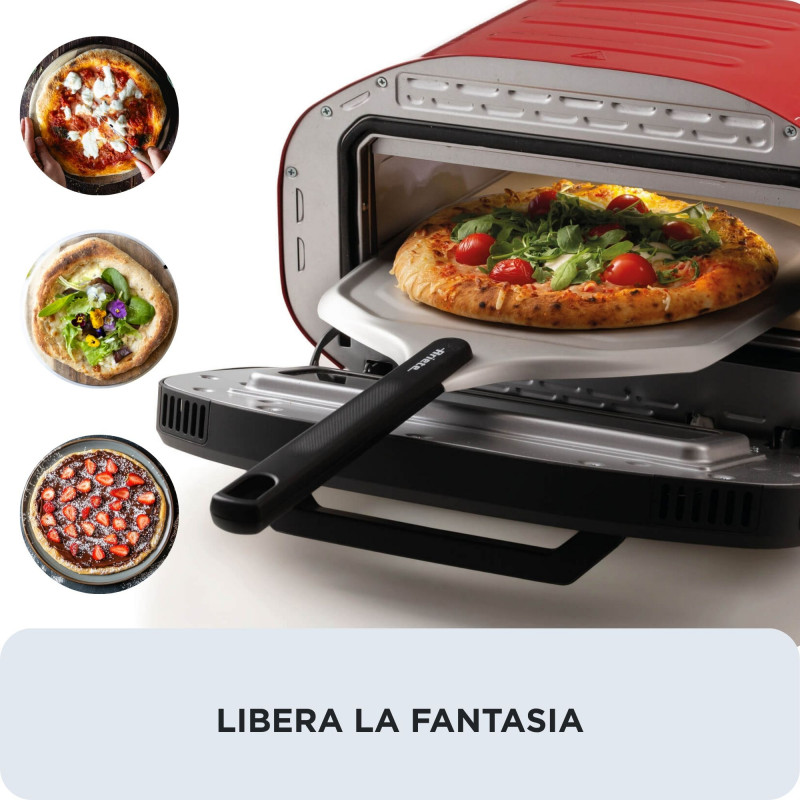 Ariete pizzauuni DA GENNARO punainen/ruostumaton teräs 2200W pizzoille enintään 30cm