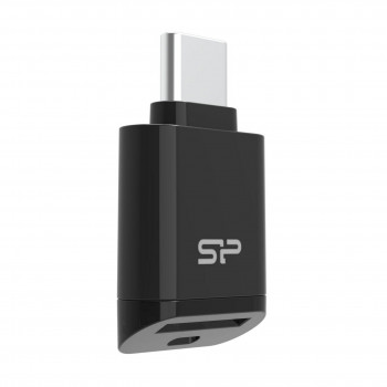 Silicon Power C200 USB-C 3.2 microSD-kortinlukija - musta