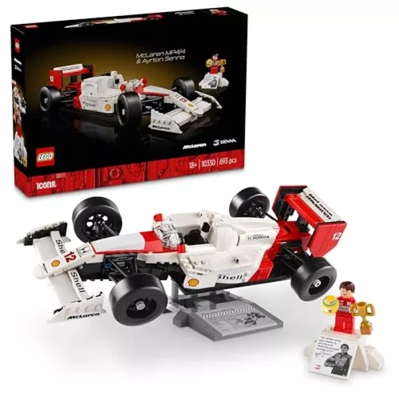 LEGO setti McLaren MP4/4 Ayrton Senna 10330 — LEGO ICONS malli mittakaavassa