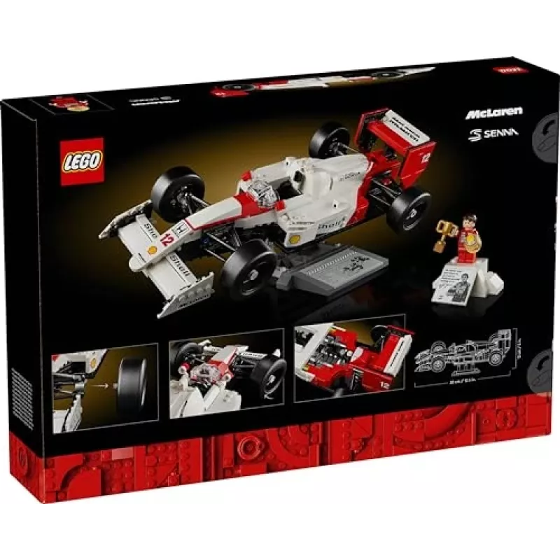 LEGO setti McLaren MP4/4 Ayrton Senna 10330 — LEGO ICONS malli mittakaavassa