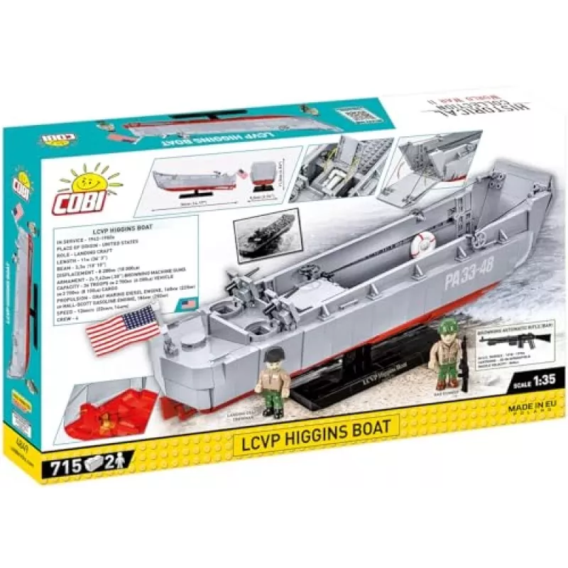 Rakennussarja Cobi LCVP Higgins Boat 715 osaa ikä 8+