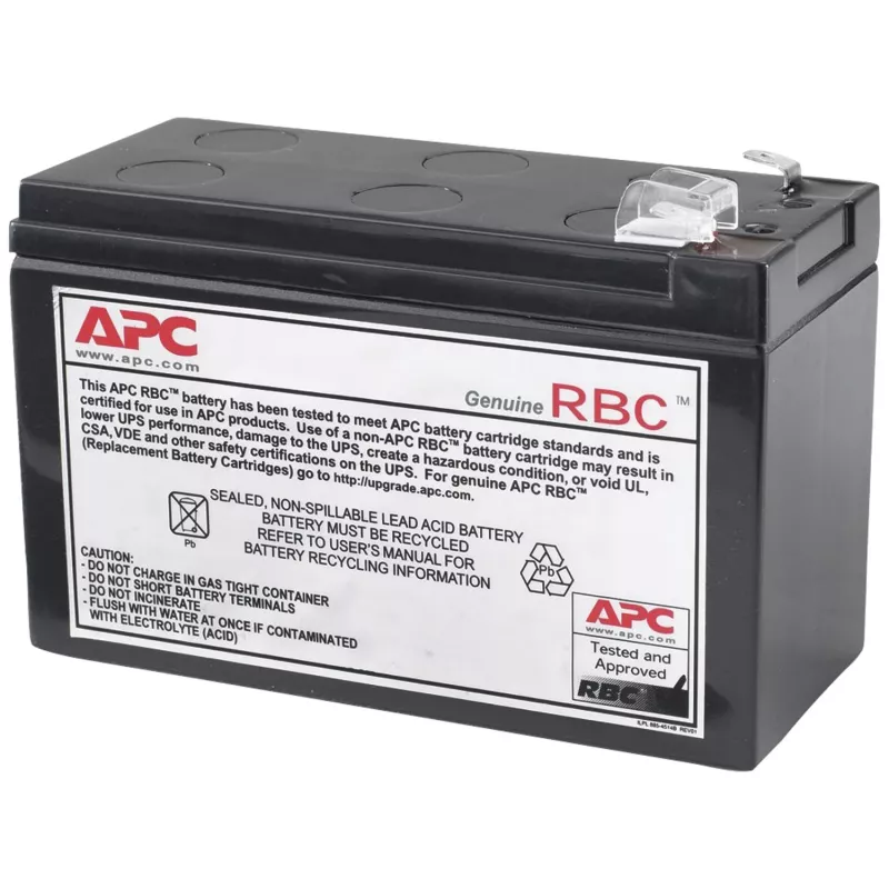 APC akunvaihtokasetti APCRBC110 (OEM), sinetöity lyijyakku (VRLA), 1 kpl, 84 VAh, musta, RoHS, 2,5 kg