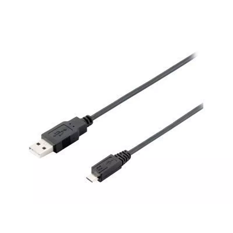 Equip USB 2.0 Type-A - Micro-B -kaapeli, 1.0m, musta, 1 m, USB A, Micro-USB B, USB 2.0, uros/uros, musta
