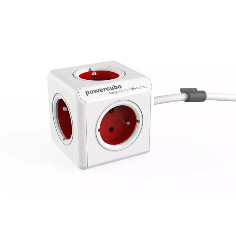 Allocacoc PowerCube Extended - 1,5m - harmaa - punainen - 220 - 240V (PowerCube Extended 1,5M R)