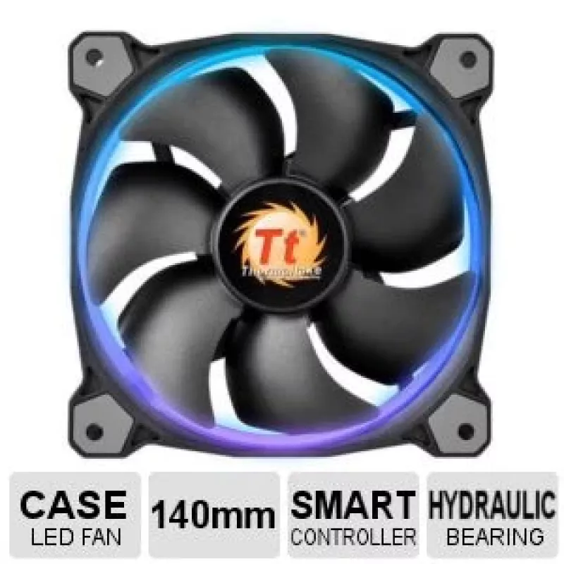 Thermaltake Riing 14 LED 256 Color CL-F043-PL14SW-B koteloiden tuulettimet 140 mm, 3 kpl, 600–1400 rpm, 4-pin
